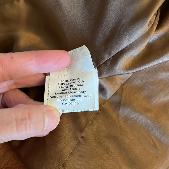 Vintage 1980's Leather Skirt and Jacket Set  Size 12 Jacket Sz 10 Skirt. Camel - Picture 4 of 17